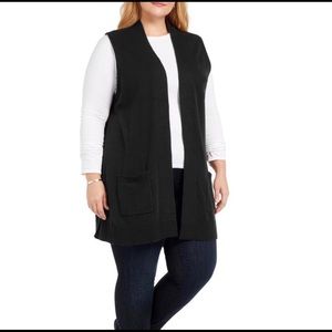 Karen Scott open front sweater vest. New! Medium